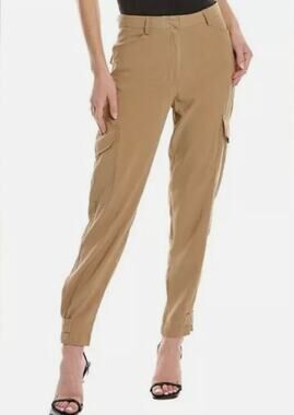 NWT Max Studio Khaki Beige Rayon Blend Tailored Pants 8 MSRP $128